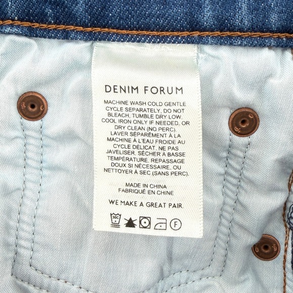 ARITZIA DENIM FORUM Arlo Hi Rise Seam Straight Jeans Womens 28 Medium Wash Blue - Picture 15 of 16